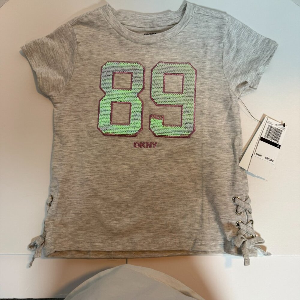 - Girl's T- Shirt - DKNY - Gray - Size 6 - NEW w/TAGS
